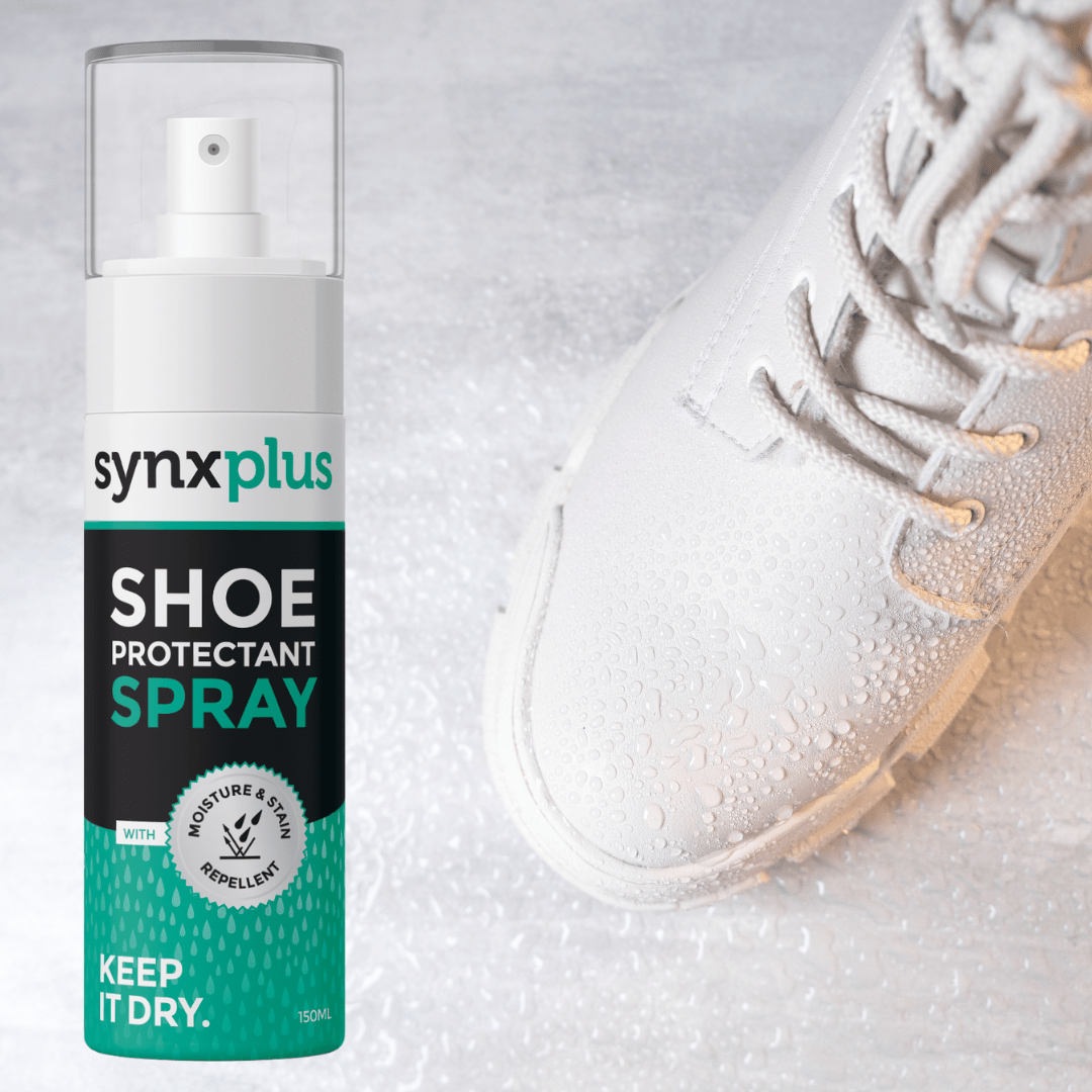 synxplus shoe protectant spray, protect shoes, protect sneakers, moisture stain repellent, shoes, sneakers