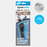 Synxsole - Kinds Insoles, Gently supports the growing foot from growing pains, in-toeing, heel pain and leg aches 