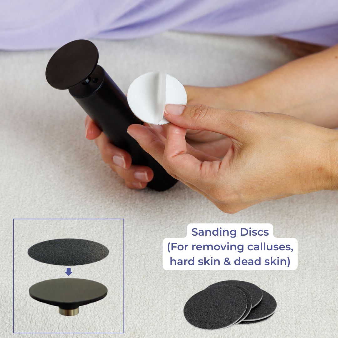 Sanding Discs For removing calluses, hard skin & dead skin - 3-in-1 Electric Foot Polisher