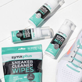 synxplus shoe clean bundle, wipes, cleaner foam, deodoriser mist, shoe protectant, bundle, sneakers, shoes