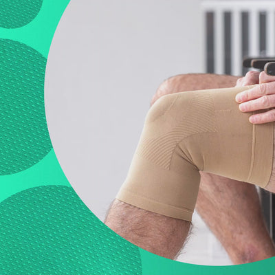 knee wearing synxplus knee support sleeves, bursitis, tendonitis, meniscus injury, patellofemoral pain, runner's knee