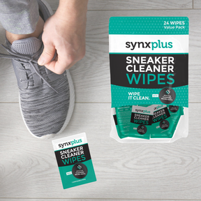synxplus sneaker cleaner wipes, microdots wipes, clean sneakers, keep kicks clean, shoes, sneakers