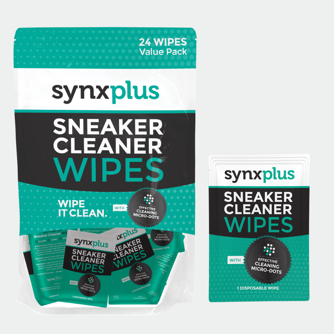 synxplus sneaker cleaner wipes, microdots wipes, clean sneakers, keep kicks clean, shoes, sneakers